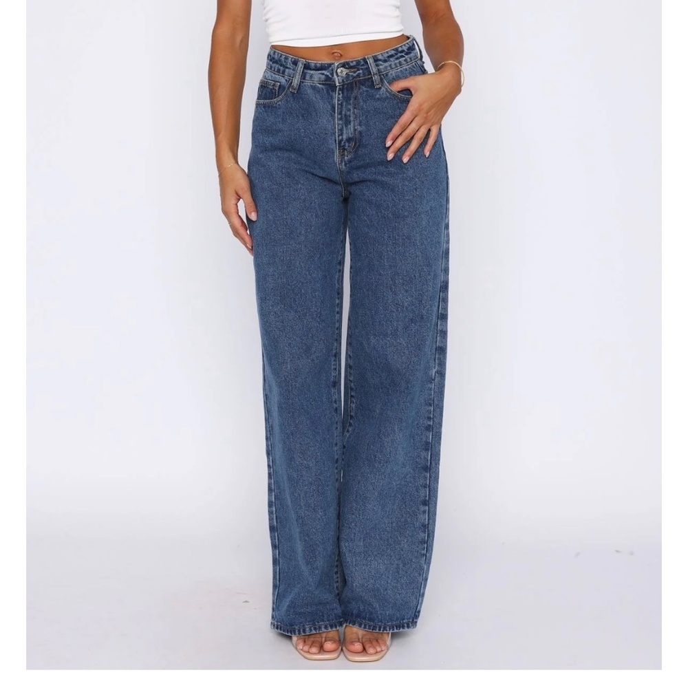 Bring The Style High Rise Wide Leg Jeans Admiral Blue